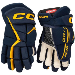 CCM JETSPEED FT680 Hockey Player Gloves Navy/Sunflower