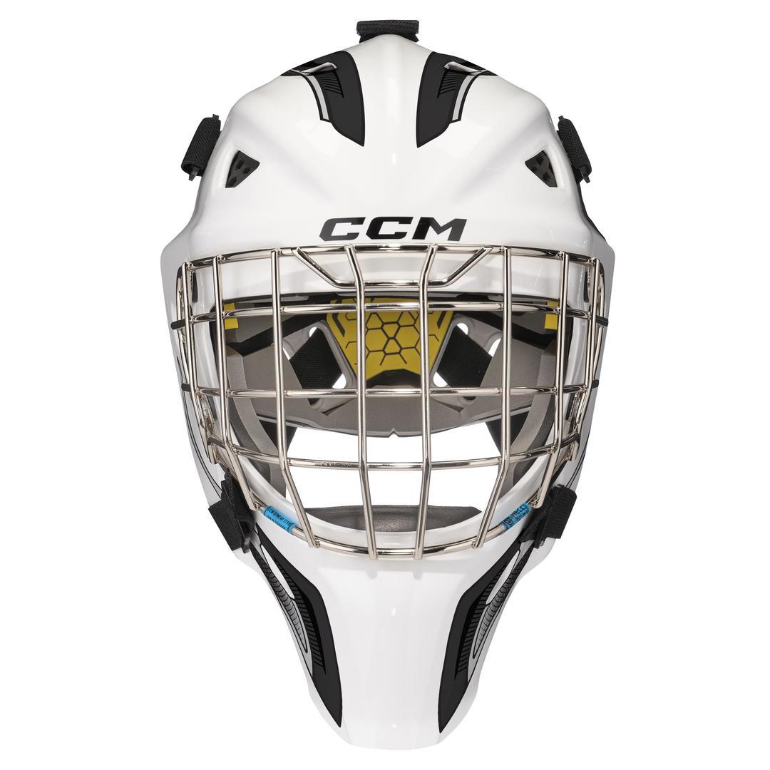 CCM Junior Axis F5 Decal Goalie Mask white black
