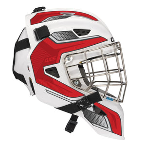 CCM Junior Axis F5 Decal Goalie Mask white red