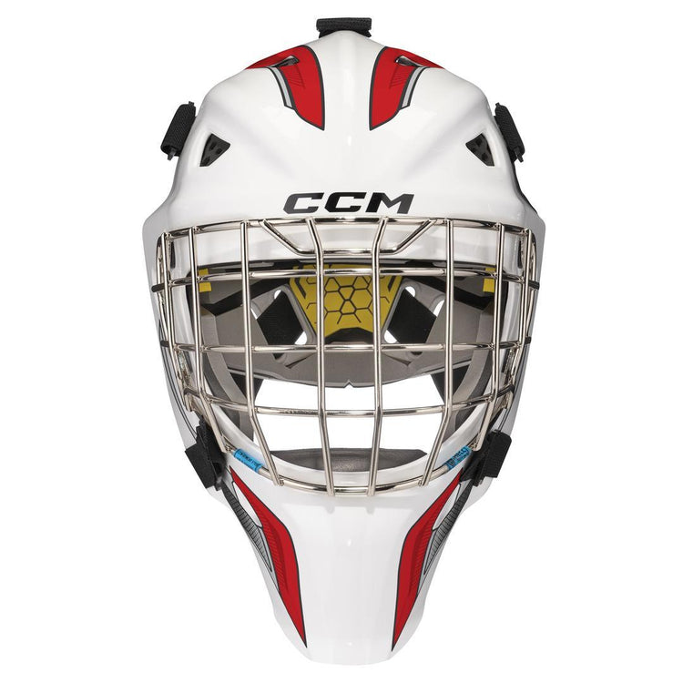 CCM Junior Axis F5 Decal Goalie Mask white red