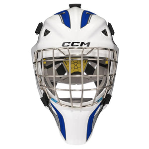 CCM Junior Axis F5 Decal Goalie Mask white blue