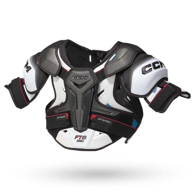 CCM Junior JETSPEED FT8 Pro Hockey Player Shoulder Pads white black