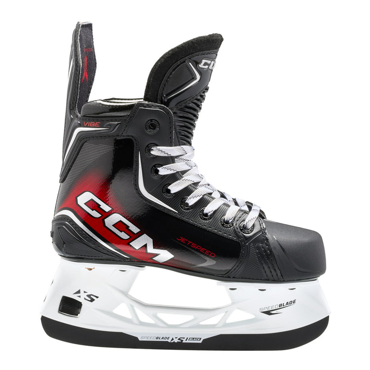 CCM Junior JETSPEED Vibe Hockey Player Skates 2025 black red