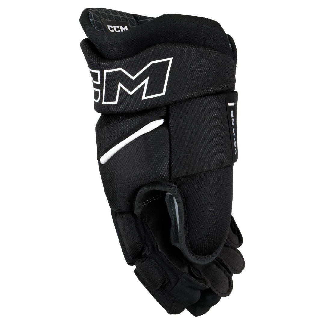 CCM Junior Tacks Vector Hockey Player Gloves Black/White