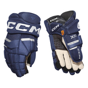 CCM Junior Tacks XR Hockey Player Glove Navy/White