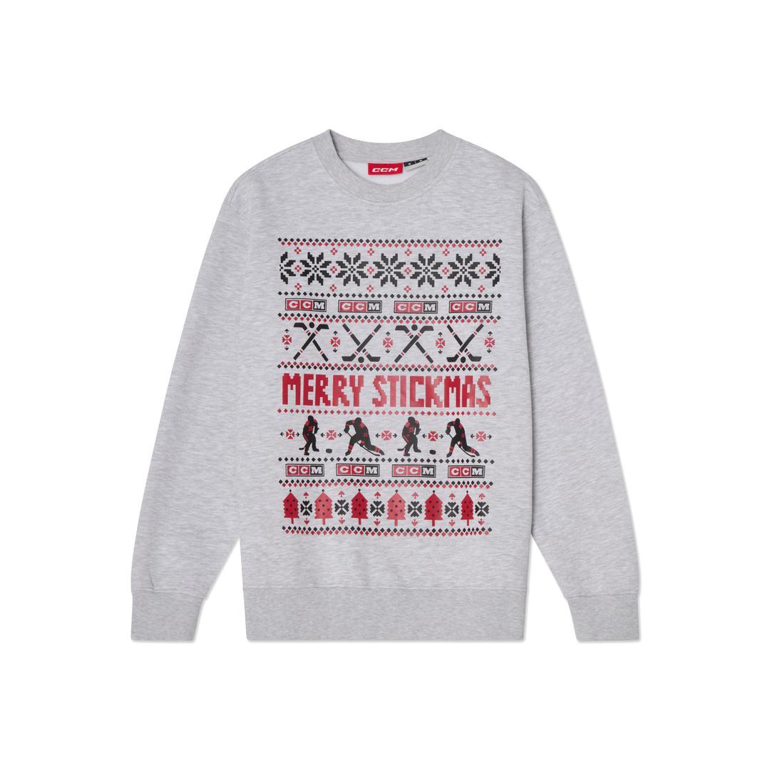 CCM Men's Hockey Days Christmas Sweatshirt grey red black