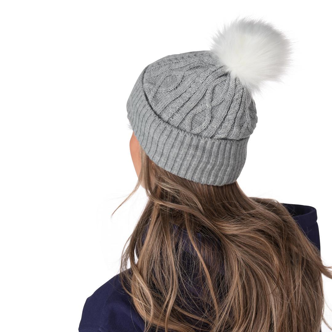CCM Senior Barbie Pom Knit Toque grey white