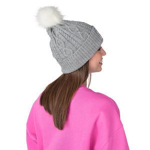 CCM Senior Barbie Pom Knit Toque grey white