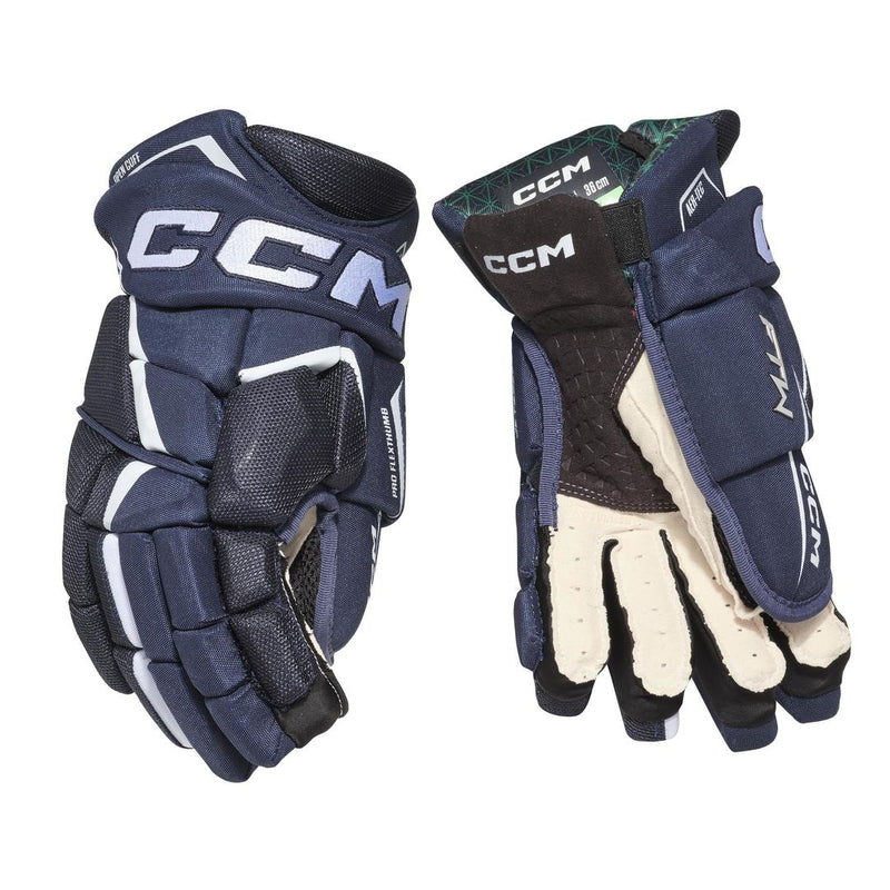 CCM Senior Women's Jetspeed FTW Hockey Player Gloves Navy/White