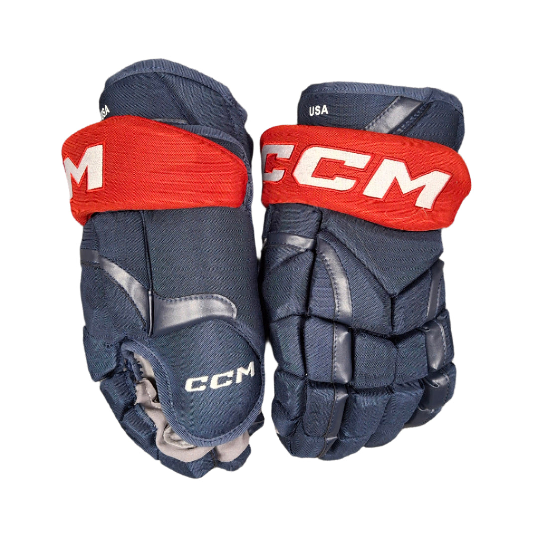 CCM Senior HG12SP Pro Stock Hockey Player Gloves team usa navy red white
