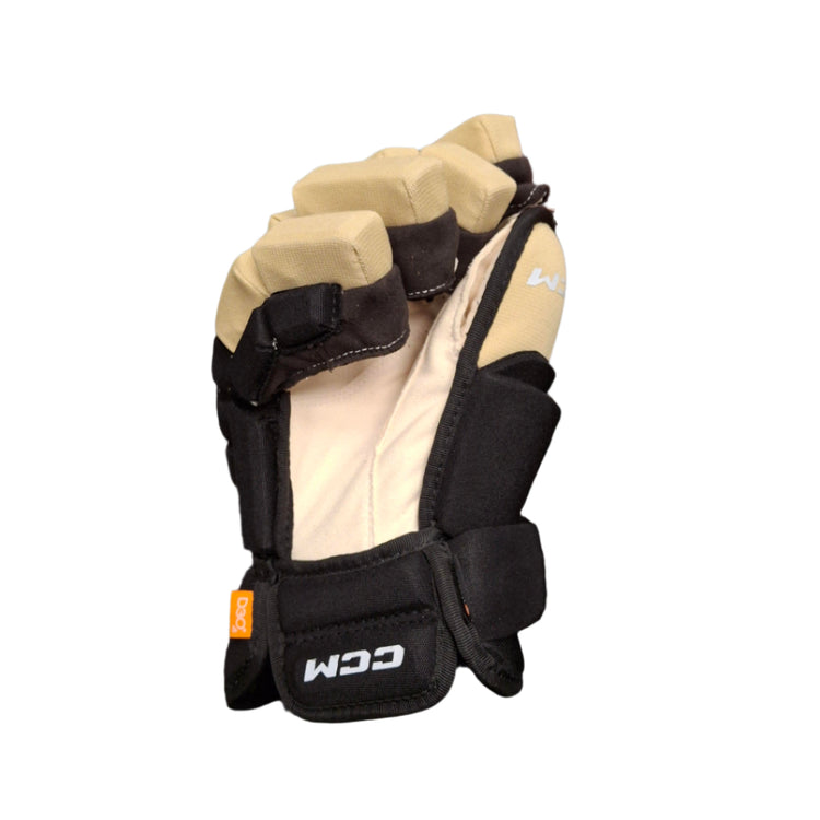 CCM Senior HG4PC3 4 Roll Hockey Player Gloves black metallic gold