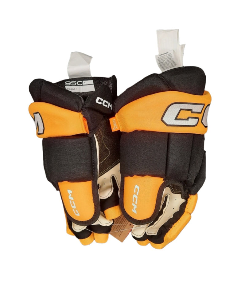 CCM Senior HG95C Hockey Player Gloves Black Sunflower Yellow