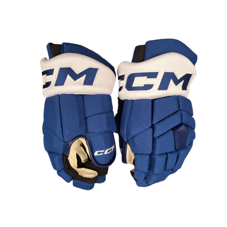 CCM Senior HGTKSP Pro Stock Hockey Player Gloves Toronto Maple leafs royal blue white