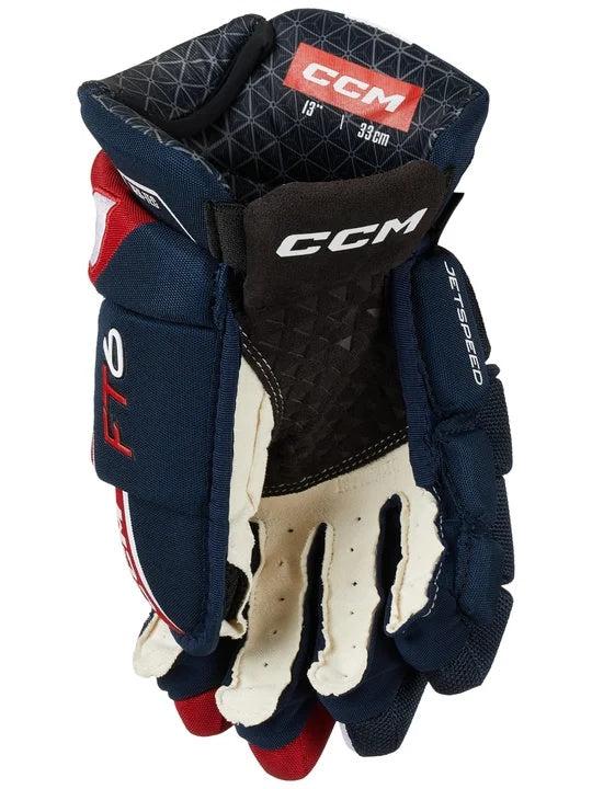 CCM Senior JETSPEED FT6 Hockey Player Gloves navy red white