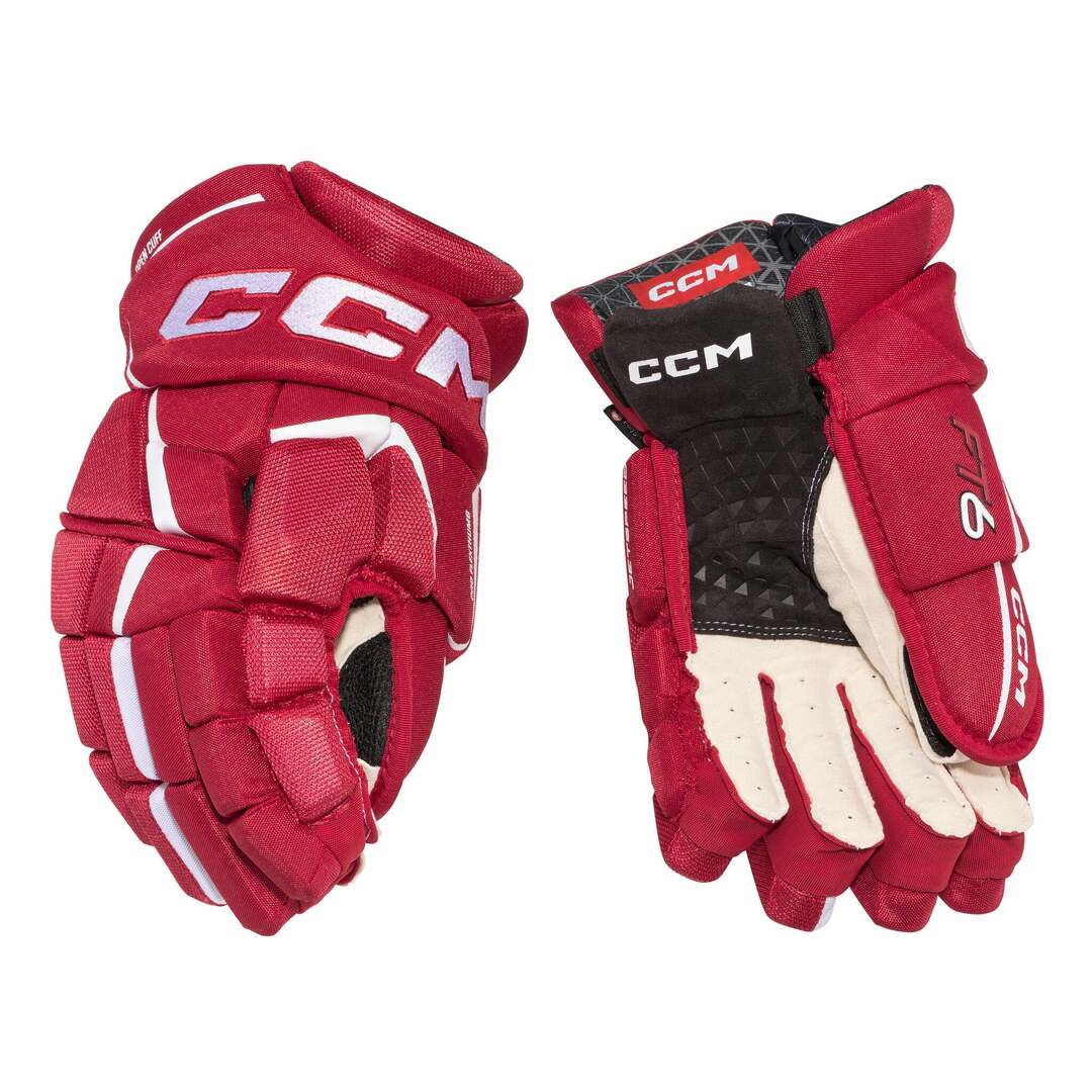 CCM Senior JETSPEED FT6 Hockey Player Gloves red white
