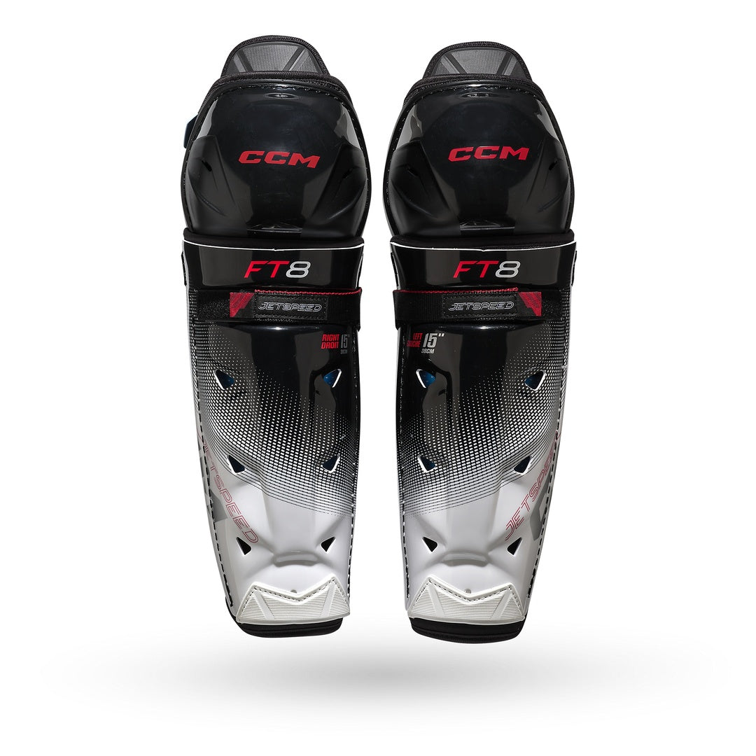 CCM Senior JETSPEED FT8 Hockey Player Shin Guards black