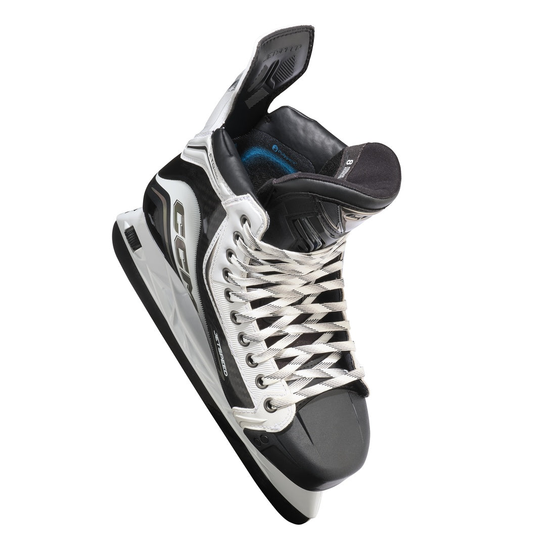 CCM Senior JETSPEED FT8 Pro White Hockey Skates black/ white