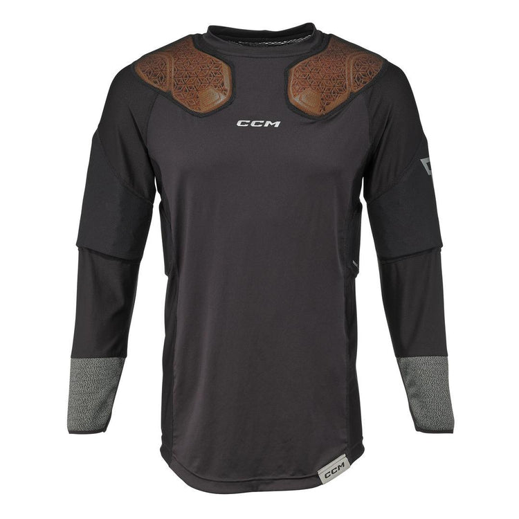 CCM Senior Pro Long Sleeve Hockey Goalie Base Layer Top black/brown/grey