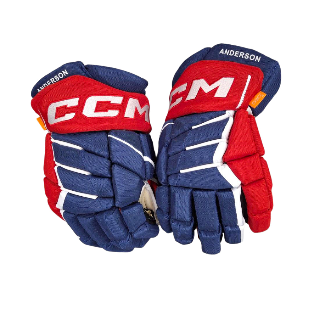 CCM Senior Pro Stock Hockey Player Gloves josh anderson montreal canadiens navy red
