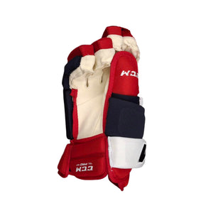 CCM Senior Pro Stock Hockey Player Gloves kyle connor winnipeg jets navy red white