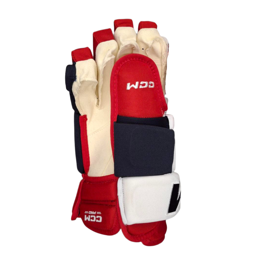 CCM Senior Pro Stock Hockey Player Gloves winnipeg jets navy red white