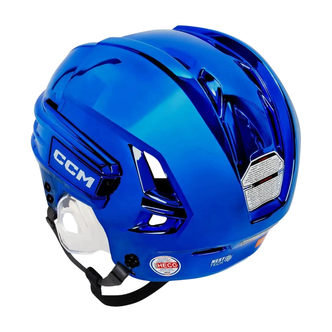 CCM Senior Tacks 720 Hockey Player Helmet Blue Chrome Black