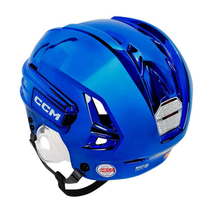 CCM Senior Tacks 720 Hockey Player Helmet Blue Chrome Black