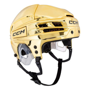 CCM Senior Tacks 720 Hockey Player Helmet Gold Chrome Black