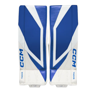 CCM Senior Tacks Hockey Goalie Pad white blue