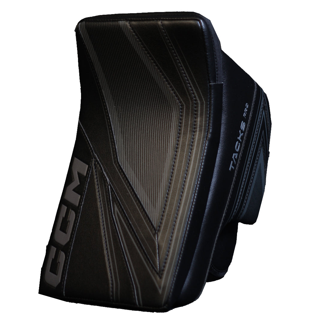CCM Senior Tacks Pro Hockey Goalie Blocker Black Graphite