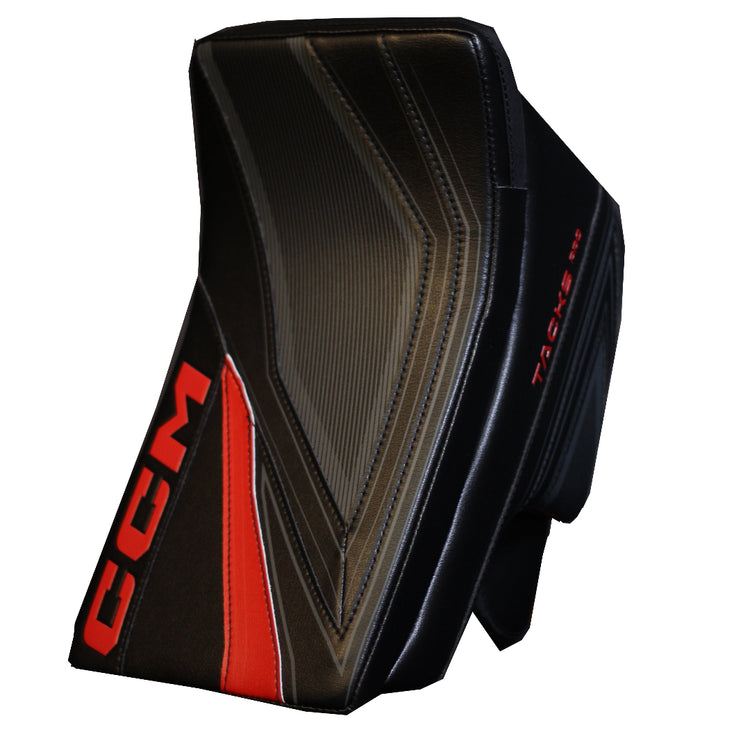 CCM Senior Tacks Pro Hockey Goalie Blocker Black Red
