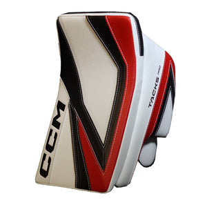 CCM Senior Tacks Pro Hockey Goalie Blocker White Black Red