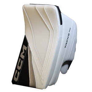 CCM Senior Tacks Pro Hockey Goalie Blocker White Black Silver