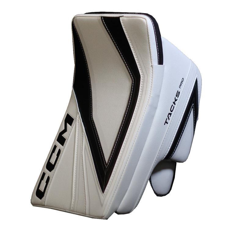 CCM Senior Tacks Pro Hockey Goalie Blocker White Black