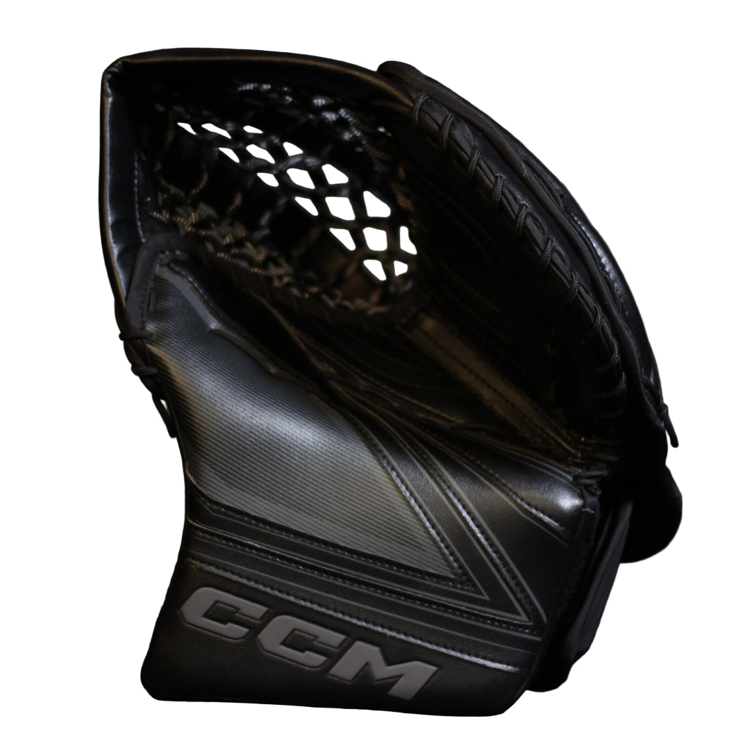 CCM Senior Tacks Pro Hockey Goalie Trapper Black Graphite