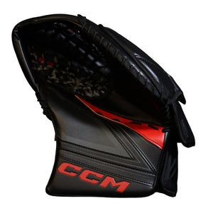 CCM Senior Tacks Pro Hockey Goalie Trapper Black Red