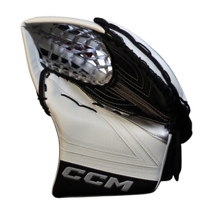 CCM Senior Tacks Pro Hockey Goalie Trapper White Black Silver