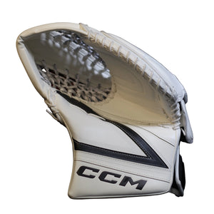 CCM Senior Tacks Pro Hockey Goalie Trapper White White Black