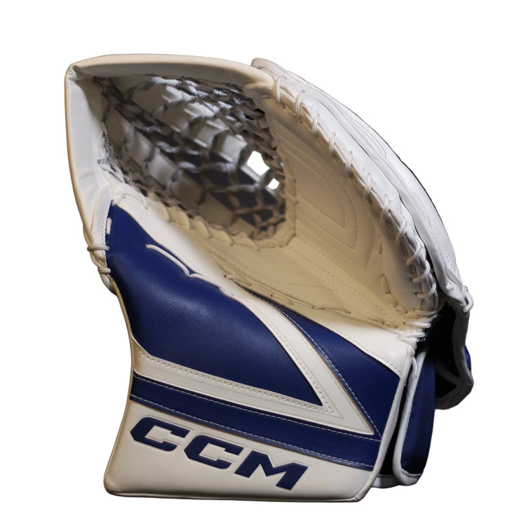 CCM Senior Tacks Pro Hockey Goalie Trapper White Royal