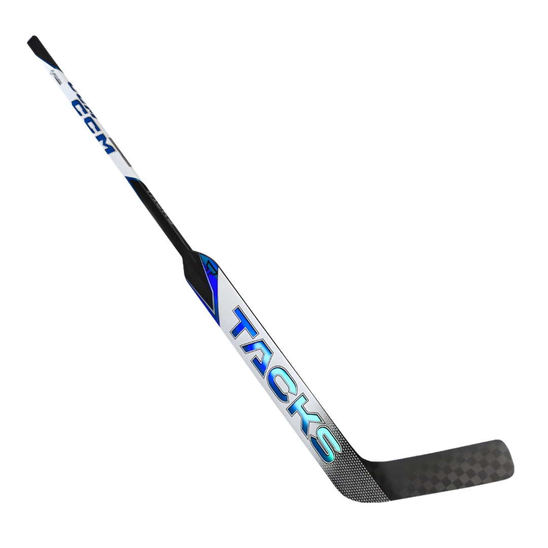 CCM Senior Tacks Royal Hockey Goalie Stick  white black blue