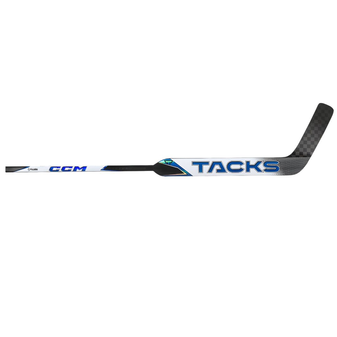 CCM Senior Tacks Royal Hockey Goalie Stick  white black blue
