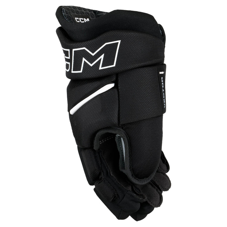 CCM Senior Tacks Vector Hockey Player Gloves Black/White
