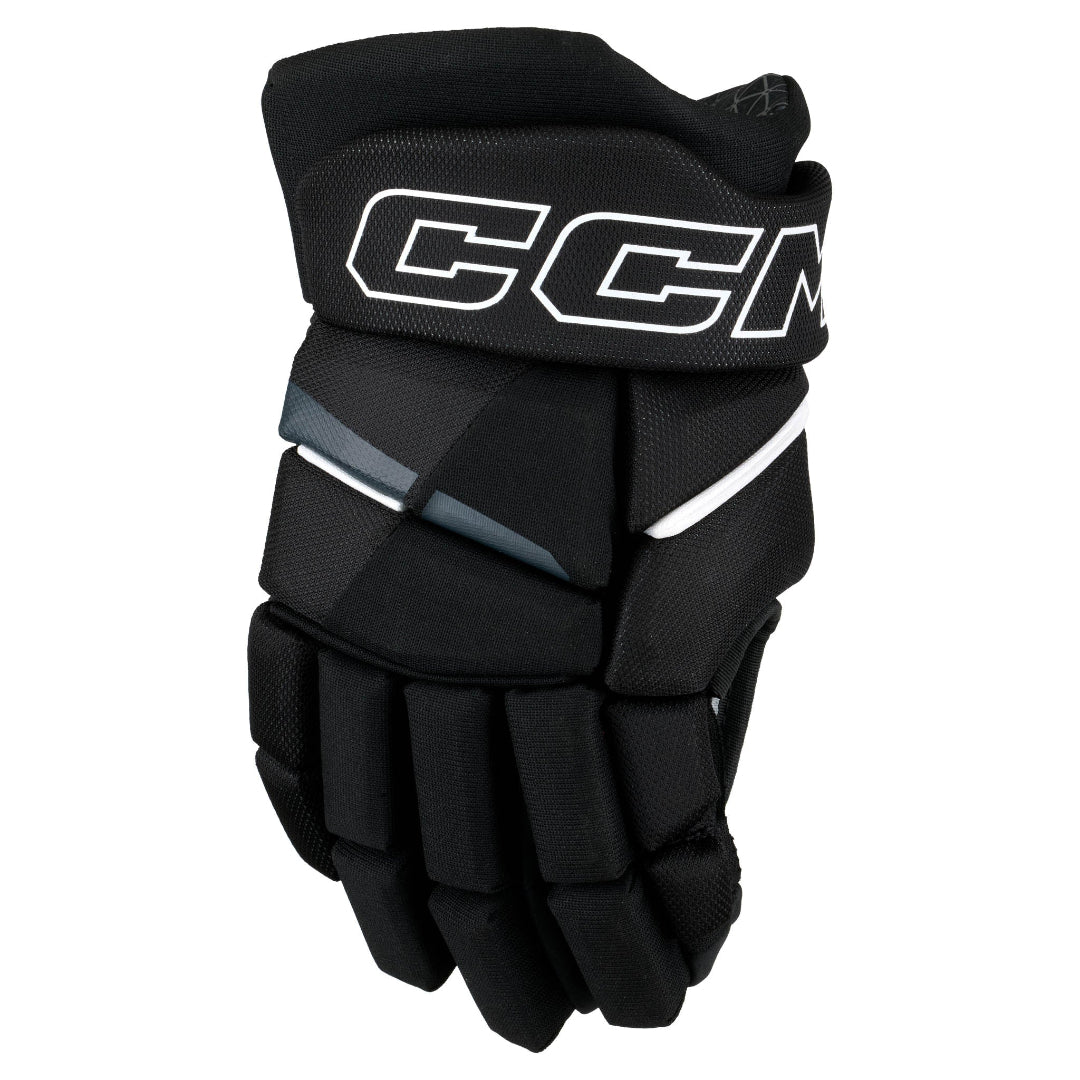 CCM Senior Tacks Vector Hockey Player Gloves Black/White