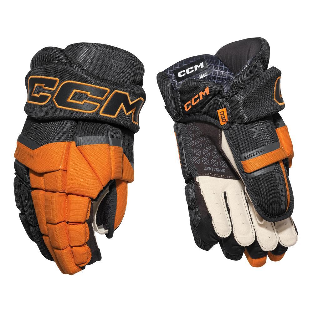 CCM Senior Tacks XR Hockey Player Glove Black/Orange
