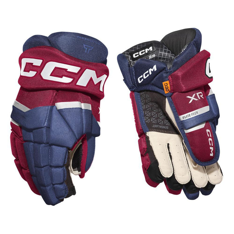CCM Senior Tacks XR Hockey Player Glove Navy/Red/White