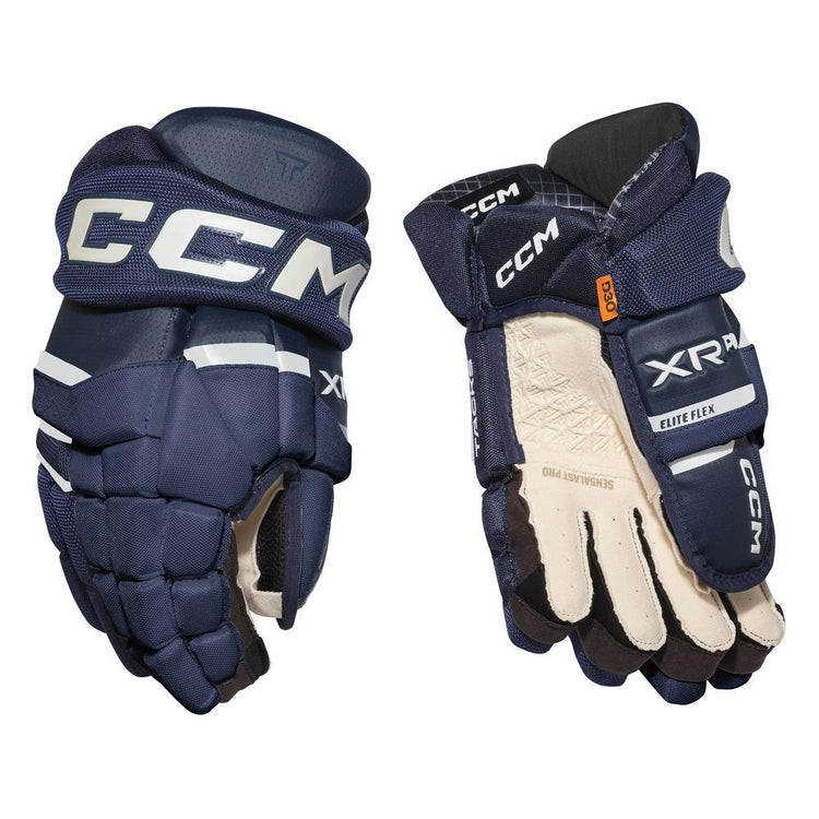 CCM Senior Tacks XR Pro Hockey Player Glove Navy/White
