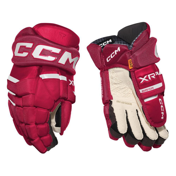 CCM Senior Tacks XR Pro Hockey Player Glove Red/White