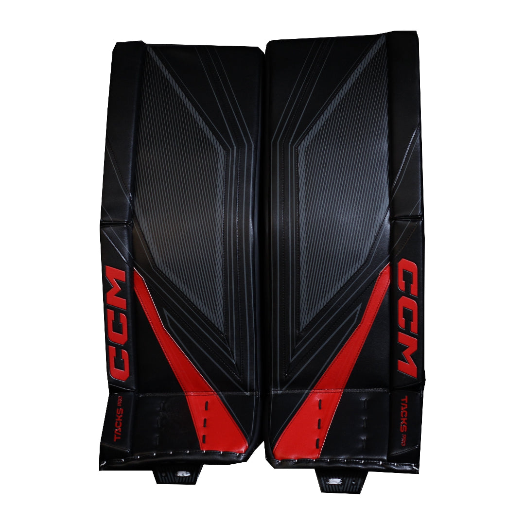 CCM Senior Tacks Pro Hockey Goalie Pad Black Red