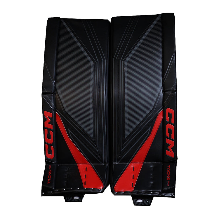 CCM Senior Tacks Pro Hockey Goalie Pad Black Red