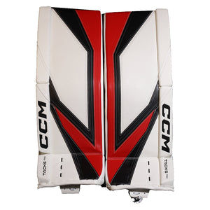 CCM Senior Tacks Pro Hockey Goalie Pad White Black Red